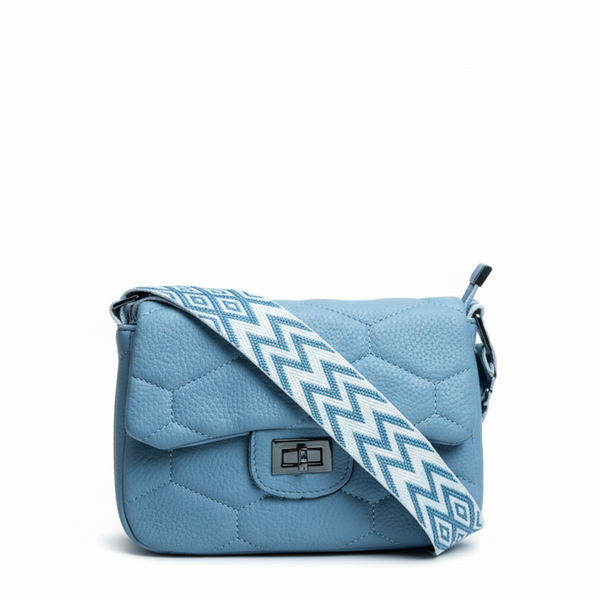 Pure Leather Shoulderbag LightBlue